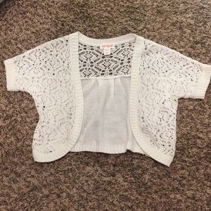 Girls white cami bolero